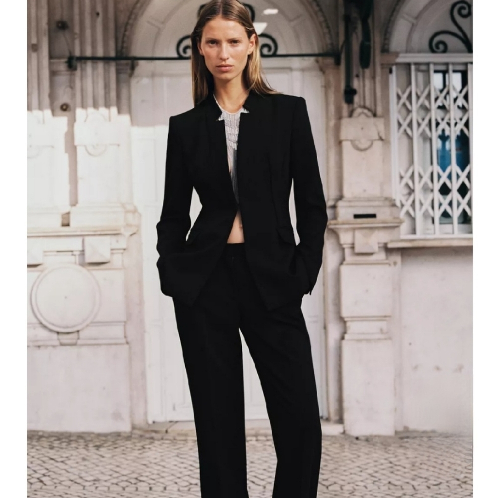 NWT ZARA Inverted Blazer, Size 06 /38 Women's Jacket Black NEW